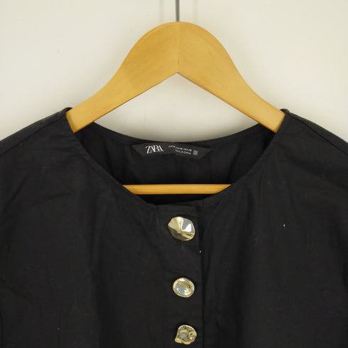 ザラ ZARA ゴールドボタンブラウス レディース US M