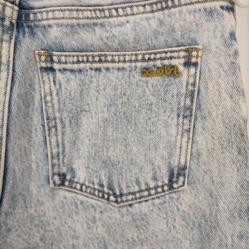 エックスガール X-girl 21AW CHEMICAL WASH SIDE SLIT FLARED DENIM PANTS レディース XS