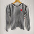 プレイコムデギャルソン PLAY COMME des GARCONS AD2016 ワンポイント レッド ハート ロングボーダーTシャツ レディース JPN:L
