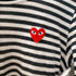 プレイコムデギャルソン PLAY COMME des GARCONS AD2016 ワンポイント レッド ハート ロングボーダーTシャツ レディース JPN:L
