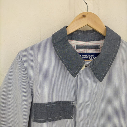 ジュンヤワタナベコムデギャルソンマン JUNYA WATANABE COMME des GARCONS MAN AD2012 HERVIER PRODUCTIONS ヒッコリーストライプ 比翼カバーオール メンズ JPN:S