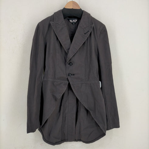 ブラックコムデギャルソン BLACK COMME des GARCONS AD2012 製品染め バックストライプ燕尾ジャケット メンズ JPN:M