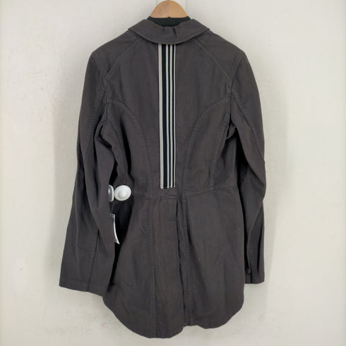 ブラックコムデギャルソン BLACK COMME des GARCONS AD2012 製品染め バックストライプ燕尾ジャケット メンズ JPN:M