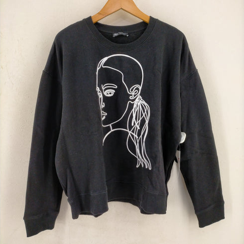 ザラ ZARA GIRL SILHOUETTE SWEATSHIRT フロント刺繍 スウェット レディース JPN:XL