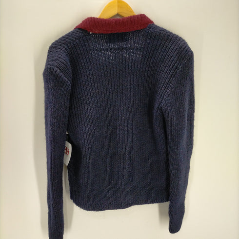 ラルフローレン RALPH LAUREN イタリア製 ウールカーディガン バイカラー メンズ import:M