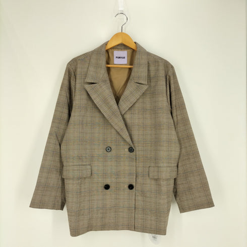 プニュズ PUNYUS 19AW チェックダブルブレストテーラードジャケット レディース 3