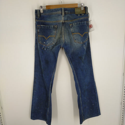 ディーゼル DIESEL ヴィンテージペイント加工 SHAZOR フレアデニムパンツ メンズ 31inch