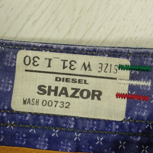 ディーゼル DIESEL ヴィンテージペイント加工 SHAZOR フレアデニムパンツ メンズ 31inch