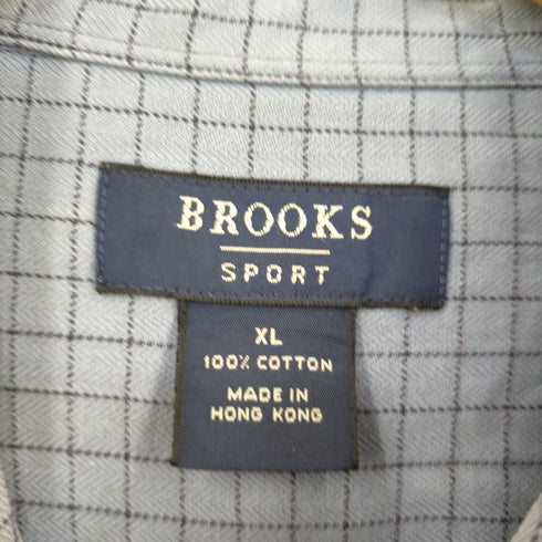 ブルックススポーツ BROOKS SPORT ヘリンボーン チェックシャツ メンズ import:XL