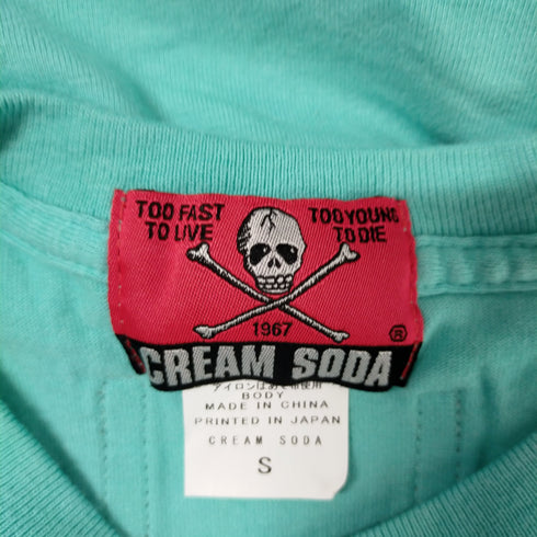 クリームソーダ CREAM SODA BLACK CATS クルーネックTシャツ メンズ JPN:S