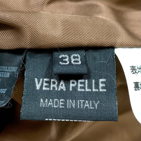 ベラペレ VERA PELLE カウレザー 3B テーラード ジャケット レディース 38
