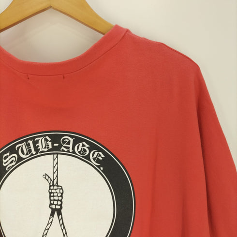 サベージ SUB-AGE. バックプリント ストレッチクルーネックTシャツ メンズ JPN:2
