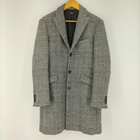 モルガンオム MORGAN HOMME ウールチェックチェスターコート メンズ M
