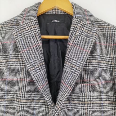 モルガンオム MORGAN HOMME ウールチェックチェスターコート メンズ M