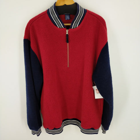 ノーティカ NAUTICA リブライン ナンバリング バックロゴ ハーフジップブルゾン メンズ import:L