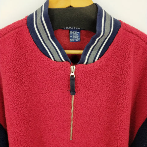 ノーティカ NAUTICA リブライン ナンバリング バックロゴ ハーフジップブルゾン メンズ import:L