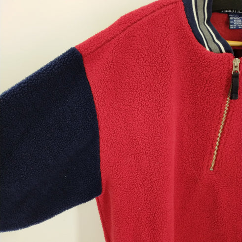 ノーティカ NAUTICA リブライン ナンバリング バックロゴ ハーフジップブルゾン メンズ import:L