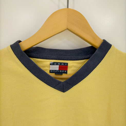 トミーヒルフィガー TOMMY HILFIGER VネックロングスリーブTシャツ メンズ import:S