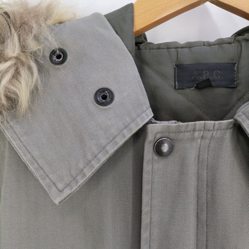 アーペーセー A.P.C. フランス製 ファーフードモッズコート メンズ import:M