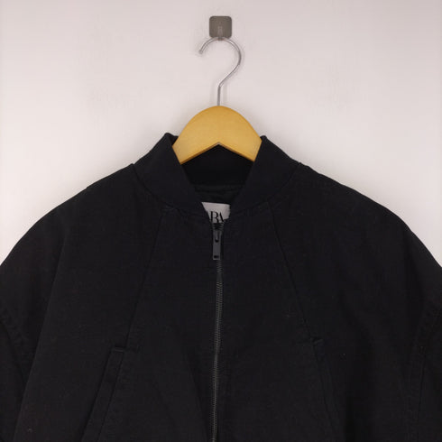 ザラ ZARA DENIM CROPPED PUFFER JACKET レディース M