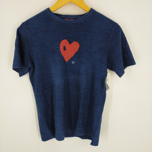 アールバイフォーティーファイブアールピーエム R by 45rpm インディゴ ハート クルーネックTシャツ メンズ JPN:2