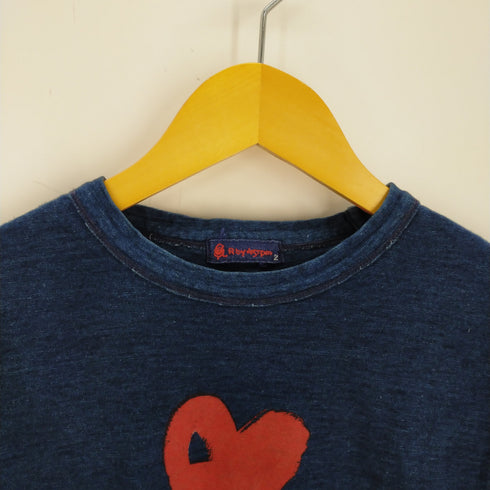 アールバイフォーティーファイブアールピーエム R by 45rpm インディゴ ハート クルーネックTシャツ メンズ JPN:2