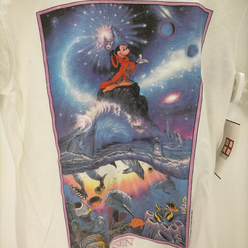 90S USA製 2枚タグ キャラクター プリント Tシャツ SORCERER OF THE SEAS LASSEN メンズ import:S