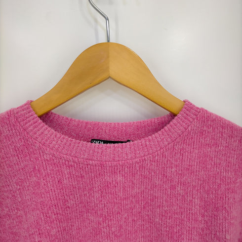 ザラ ZARA クルーネックコットンニット レディース import:S