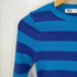 ザラ ZARA ショート丈クルーネックボーダー長袖Tシャツ レディース import:M