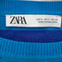 ザラ ZARA ショート丈クルーネックボーダー長袖Tシャツ レディース import:M
