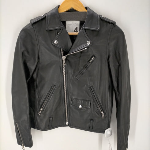 アクロスザヴィンテージ ACROSS THE VINTAGE ラムレザー ダブル ライダース ジャケット レディース JPN:4