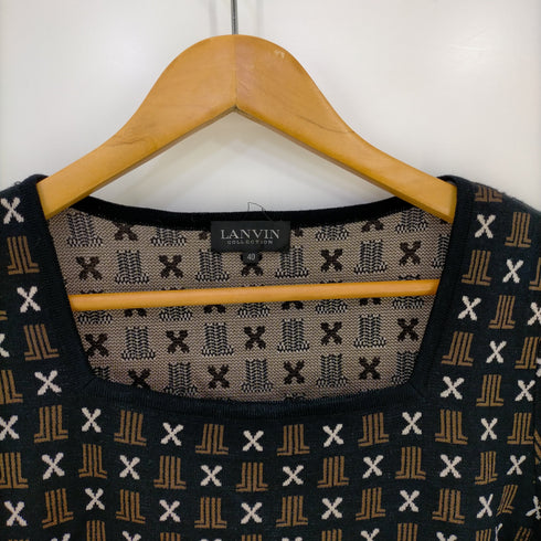 ランバンコレクション LANVIN COLLECTION ウール混 総柄 レーヨンニットソー レディース JPN:40
