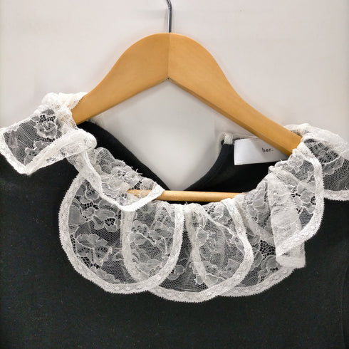 her. レースカラー 長袖Tシャツ レディース 1