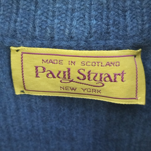 ポールスチュアート Paul Stuart スコットランド製 アンゴラ混ハーフジップドライバーズニット メンズ 40