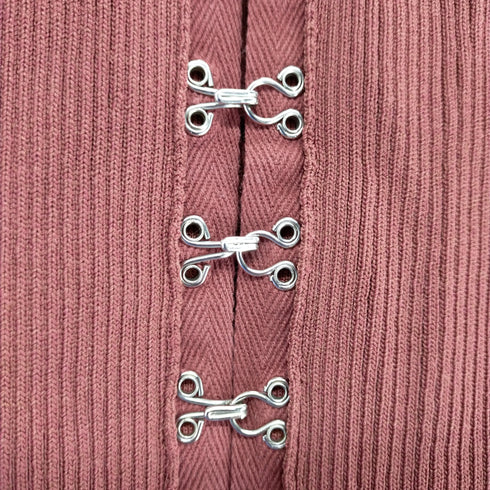 ザラ ZARA フロントホック リブニットワンピース レディース import:S