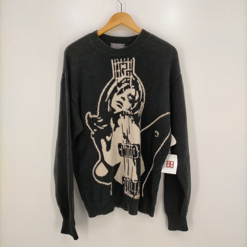 ヒステリック HYSTERIC GUITAR GIRL 編込 ギターガール プルオーバー コットンニット メンズ L