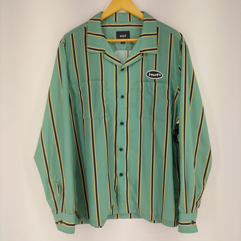 ハフ HUF OPEN COLLAR STRIPE SHIRTS メンズ L