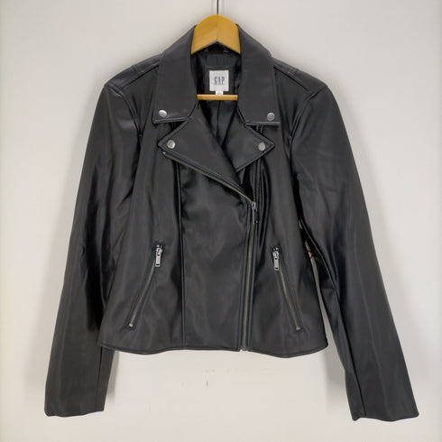 ギャップ Gap 23SS V-FAUX LEATHER フェイクレザー ライダースジャケット レディース JPN:L