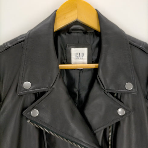 ギャップ Gap 23SS V-FAUX LEATHER フェイクレザー ライダースジャケット レディース JPN:L