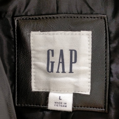 ギャップ Gap 23SS V-FAUX LEATHER フェイクレザー ライダースジャケット レディース JPN:L