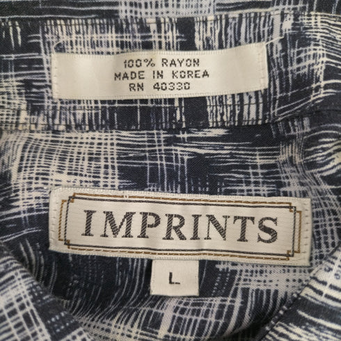 IMPRINTS レーヨン総柄S/Sシャツ メンズ L
