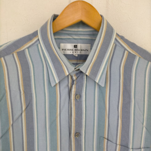 ピエールバルマン Pierre Balmain レーヨンシルク ストライプシャツ メンズ JPN:L