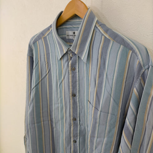 ピエールバルマン Pierre Balmain レーヨンシルク ストライプシャツ メンズ JPN:L