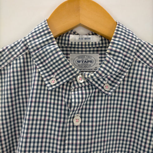ダブルタップス WTAPS RISE ABOVE ワンポイント刺しゅう ギンガムチェック B.Dシャツ メンズ import:M