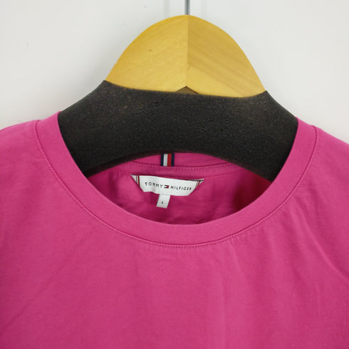 トミーヒルフィガー TOMMY HILFIGER ロゴ刺繍 クルーネックTシャツ レディース import:L