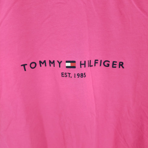 トミーヒルフィガー TOMMY HILFIGER ロゴ刺繍 クルーネックTシャツ レディース import:L