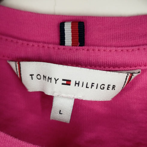 トミーヒルフィガー TOMMY HILFIGER ロゴ刺繍 クルーネックTシャツ レディース import:L