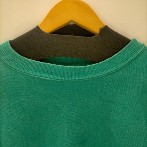 チャンピオン Champion 80s usa製 reverse weave ワンポイント 刺繍 スウェット ターコイズグリーン メンズ import:XL