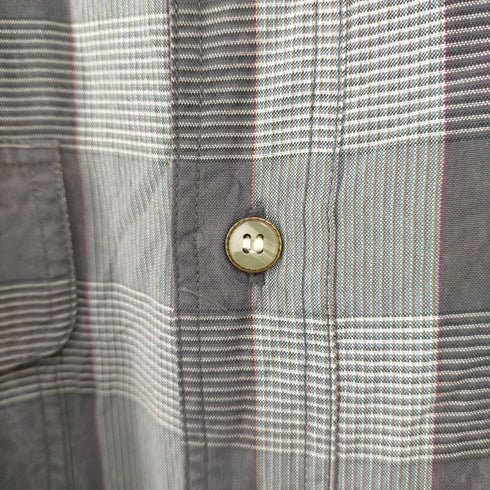 HATTON COURT チェック柄 シルクシャツ メンズ LL
