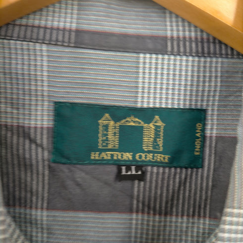 HATTON COURT チェック柄 シルクシャツ メンズ LL